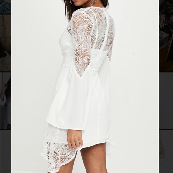 ⚡️White Lace Asymmetrical Hem Dress⚡️ - Picture 4 of 11